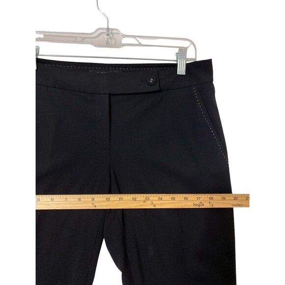 Ellie Tahari Dress Pants M Black Mid Rise Straight Leg Wool Designer Career - Picture 5 of 9